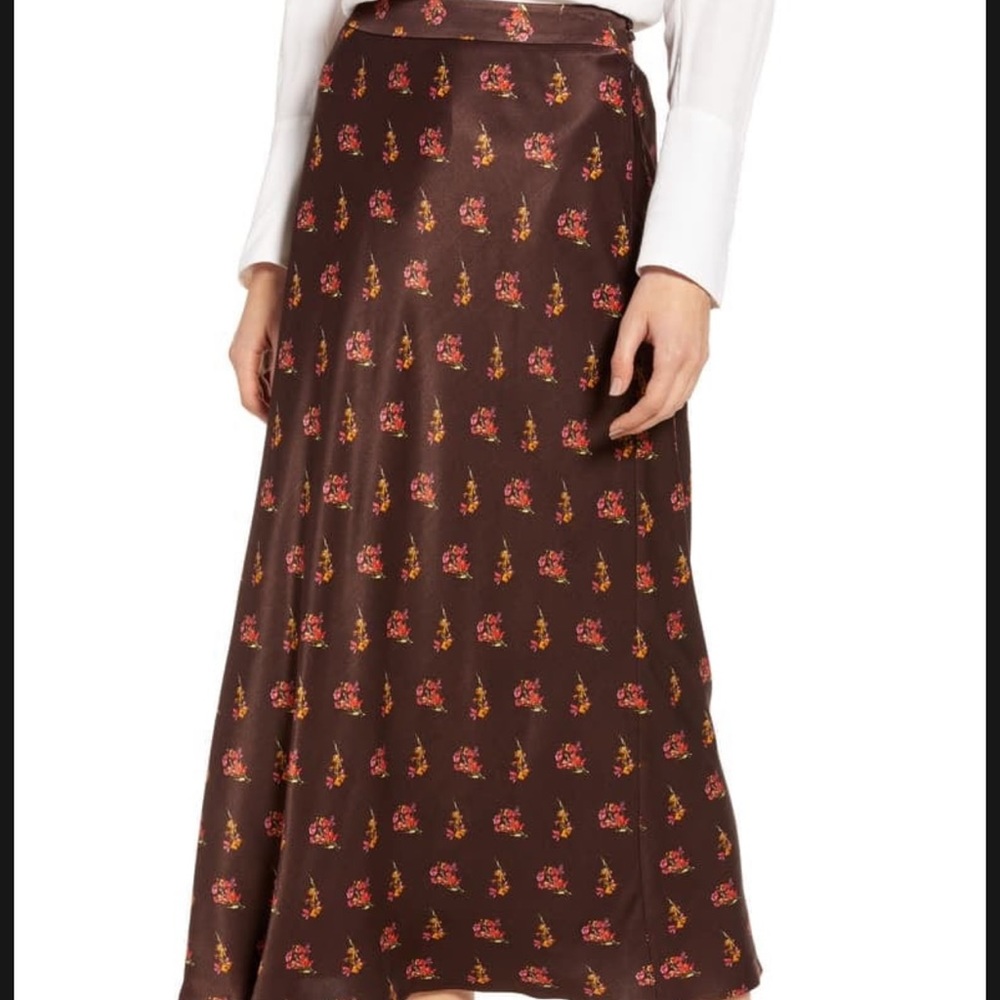 Something Navy Floral Midi Skirt